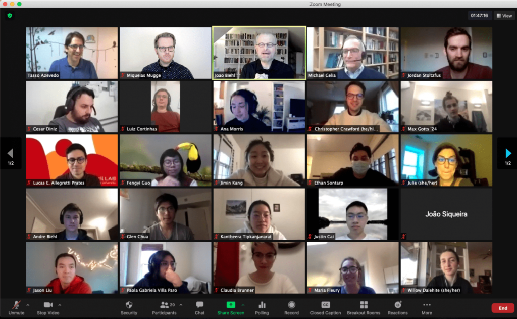 Screenshot of Zoom session showing workshop participants.